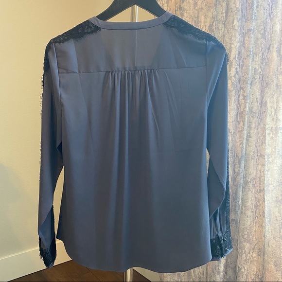 Ann Taylor PETITE Lace Trim Blouse - Picture 4 of 7